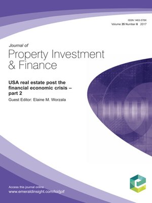cover image of Journal of Property Investment & Finance, Volume 35, Number 6